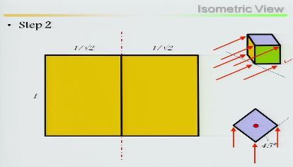 (Refer Slide Time: 01:34) Once it has been rotated by 45, this is the cube how it looks then you
