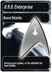 ACTION CARD Discovery Tokens: When you are resolving a starship battle you may discard any Discovery Tokens that you hold which give a bonus to the Enterprise.