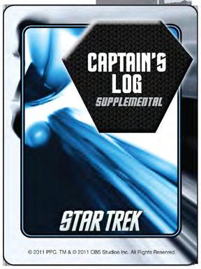 E) 21 Captain s Log Cards There is a stack of Captain s Log Cards for each mission: the political crisis (purple), rebels (yellow), and the