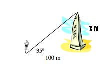 2 7) How high is the monument? 8) ABCD is a rectangle. Find x, if AC = -5x +6 and BD = -x - 19. 9) ABCD is a rectangle.