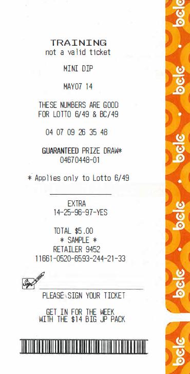 LOTTO 6/49 AND BC/49 GAME FACTS Both games- sometimes referred to as "Double Play".