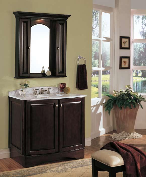 Finish (as shown): Espresso Finishes also Available: Cinnamon & Polar White Items pictured: 172-C3621 3 curved vanity 172-DEP21 decorative end