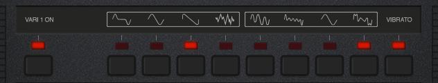 Vari 1 (Waves) The first variation menu lets you customise the waves used in a preset. When you choose a preset and enable Vari 1, the default values used for the preset will be displayed initially.