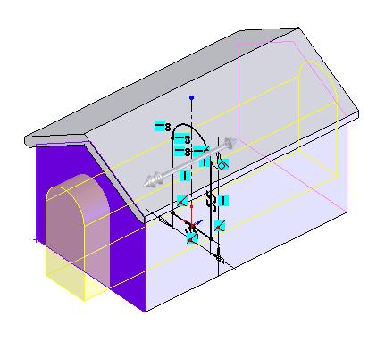 ensures that if the length of the house is changed the offset remains at 20mm.