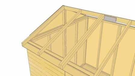 Slide Rafter Section up on gable framing until bottom of