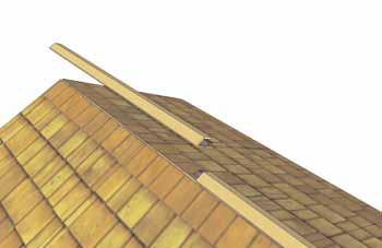 Attach to roof with 3-2 1/2 screws per ridge cap.