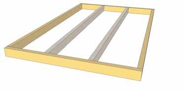 Lay out Large Floor Joist Frame and 2 Floor Joists as illustrated above.