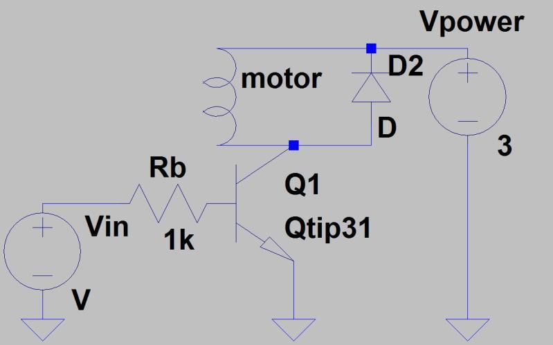 This diode provides protection to the transistor when control signal V jn is turned off.