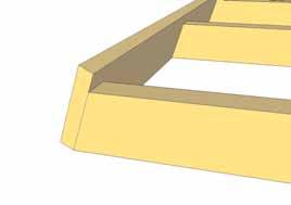 When positioned correctly, attach Ridge Board to remaining rafters with 2-2 screws /rafter end.