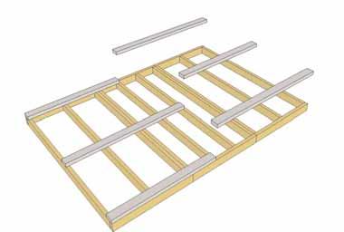 Attach the floor joist frames together with 6-2 1/2 screws