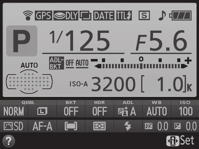 The Classic display is shown below. 1 2 3 4 5 6 7 8 9 12 13 14 11 21 20 19 18 17 15 16 10 22 23 24 25 26 27 28 35 34 33 32 31 30 29 1 Eye-Fi connection indicator... 176 2 GPS connection indicator.
