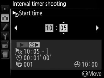 To ensure that shooting starts at the desired time, check that the camera clock is set correctly (0 173). Use of a tripod is recommended. Mount the camera on a tripod before shooting begins.