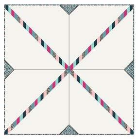 Cut your two Fabric H Squares across the diagonal into triangles. You will have a total of 4 triangles.