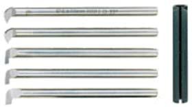 6 HSS boring tool set, 6 pieces One each cutter for 60 degree (metric) and 55 degree (Whitworth) inside threads, 1.3mm - 2.65mm and 4mm.
