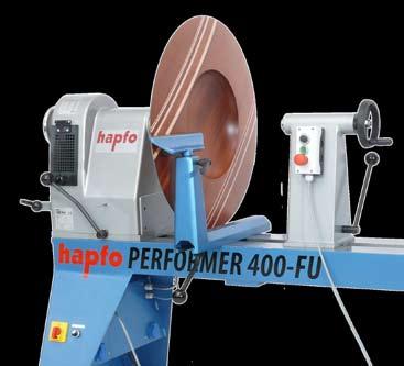 000 mm, HEIGHT OF CENTRES: 403 mm SPECIFIC CHARACTERISTICS OF THE PERFORMER 400-FU: Headstock can be swiveled and moved all