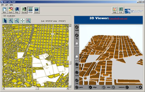 The 3D Environments Tool (Lite version) allows creating 3D urban canyons starting from 2D GIS maps.