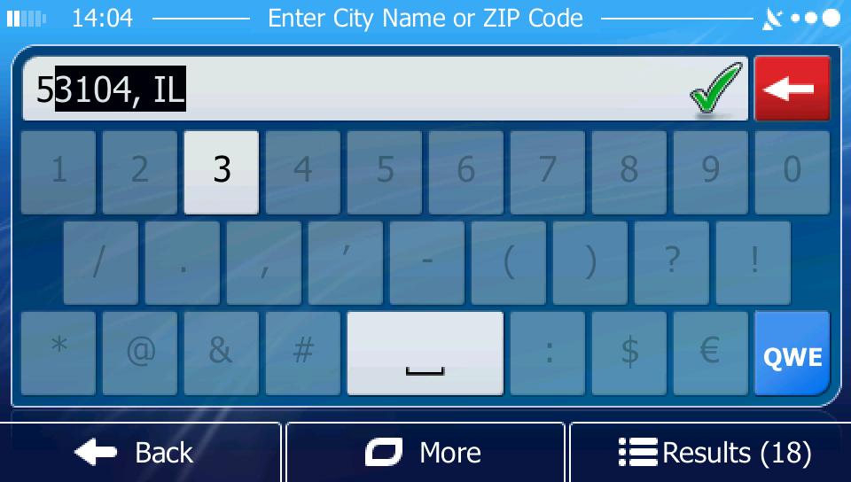 Entering an Address with a ZIP Code 1. All of the above address searching possibilities can be performed with entering the ZIP code instead of the city name.