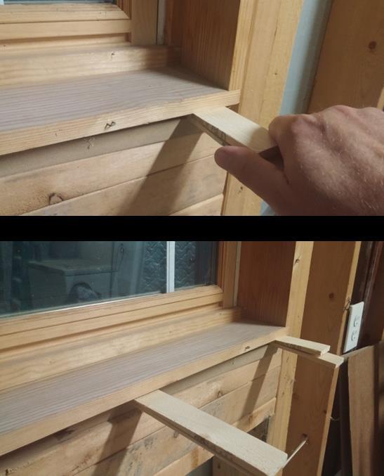 Step 8: Install Window Shims at Sill Apply setting blocks and/or shims between the rough opening and window frame.