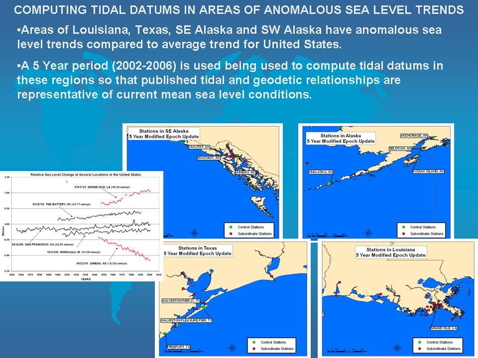 Use of 19 Year and 5 Year Tidal Epochs