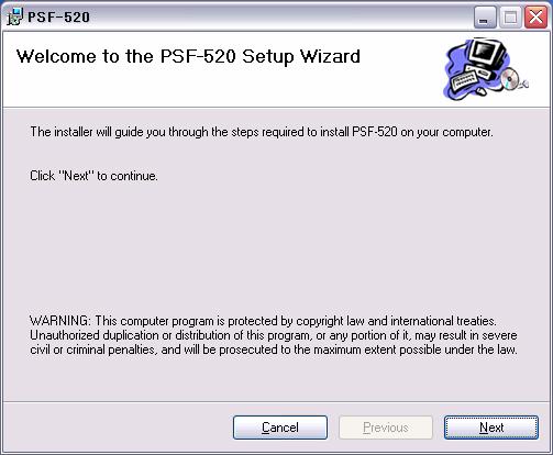 Chapter 2 Setup of PSF-520 Chapter 2 Setup of PSF-520 This chapter describes how to install, delete and start PSF-520. 2-1 Installation 2-2-1 Pre-installation check (1) Start Windows.