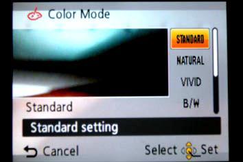 [7] Set a Summary: Set Standard colour option and srgb colour space Most cameras offer a handful of colour options that are designed to match different scenarios.