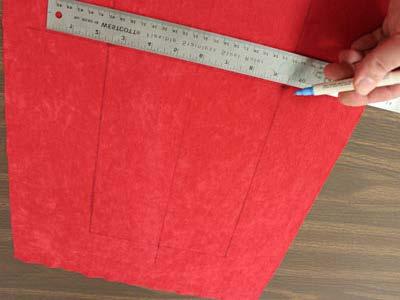 Draw an 8"x 19" rectangle on the suede cloth. Leave a couple of inches of excess fabric around the rectangle for hooping.