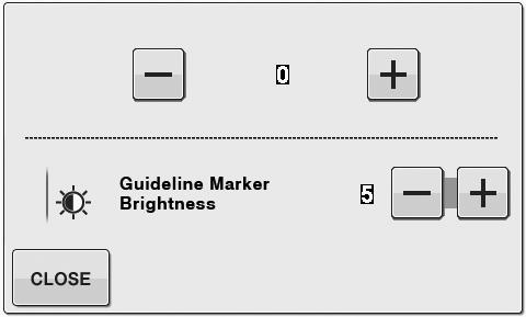 Use or to djust the rightness of the guideline mrker. Set the rightness of the guideline mrker from 1 for dim mrker, to 5 for the rightest mrker, on the fric.