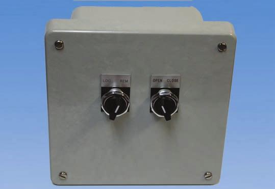 Series 92/94 Local Remote Stations Weatherproof enclosure constructed of fiberglass polyester Captive cover screws Two position selector switch (open and close) Two position selector switch