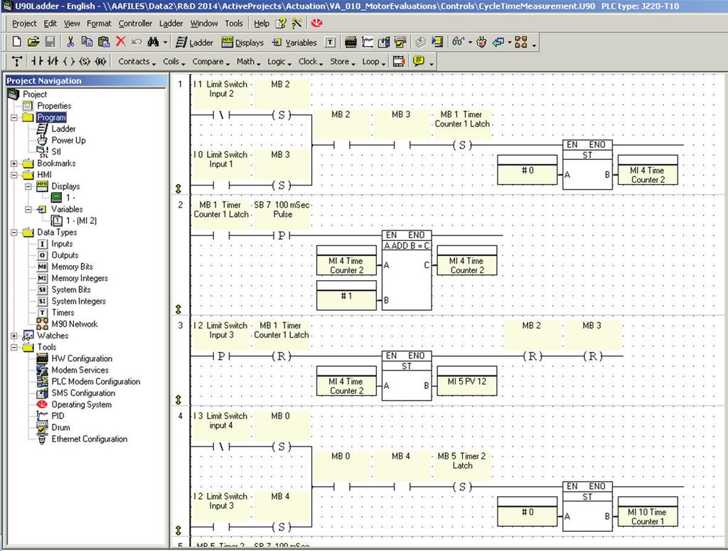 Screen Shot - Ladder Logic HMI/PLC Control System