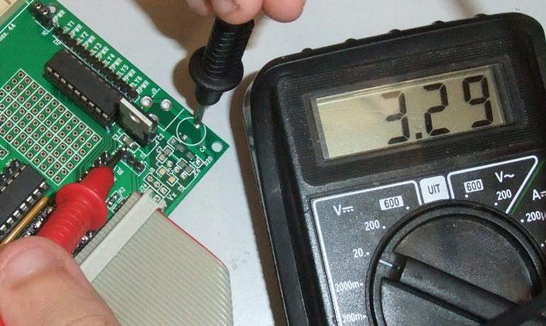 Switch on the power of Raspberry Pi which has a 1A supply! 3. Check the Pi power LED is on. 4. Measure pin 1 of J7.