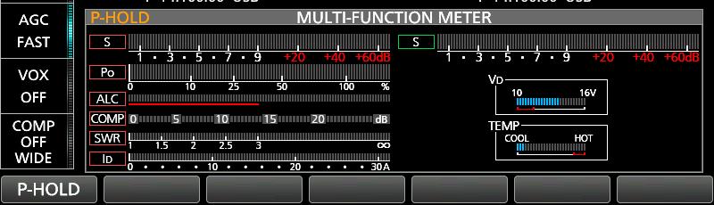 BASIC OPERATION Meter display (Continued) D Displaying the Multi-function meter LThe TEMP meter is also displayed on the Multi-function meter. You can simultaneously display all the parameters.