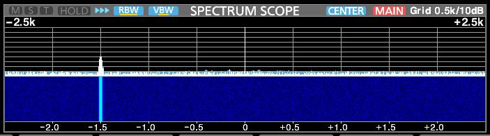 SCOPE OPERATION Spectrum scope screen D Using the Spectrum Scope The spectrum scope enables you to display the activity on the selected band, as well as the relative strengths of various signals.