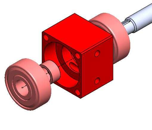 Position nut so that the flange face is even with end of threads of the lead screw.