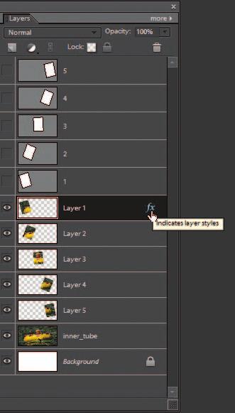 Repeat this process for each of the other cut-out layers. Remember to select each layer by clicking on it before you Ctrl/Command-click on its thumbnail.