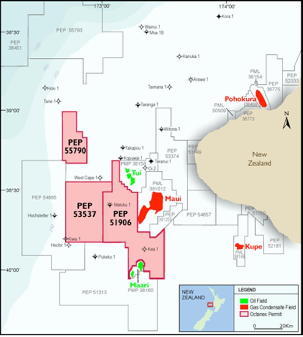 TARANAKI BASIN, NEW ZEALAND Substantial Acreage Position Close proximity to the producing Maari Oil Field and the giant Maui Gas-Condensate/Oil Fields as well as