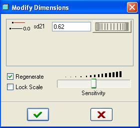 10. Select the diameter dimension 0.62 and select modify dimension icon. Modify Dimension window will appear. Note that the dimension variable is sd21 and the value of the dimension is 0.62. We will use this dimension to create Datum Plane later.
