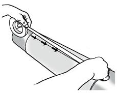 Particular care is required when pushing the tape into contact with the plate edges to avoid edge lifting