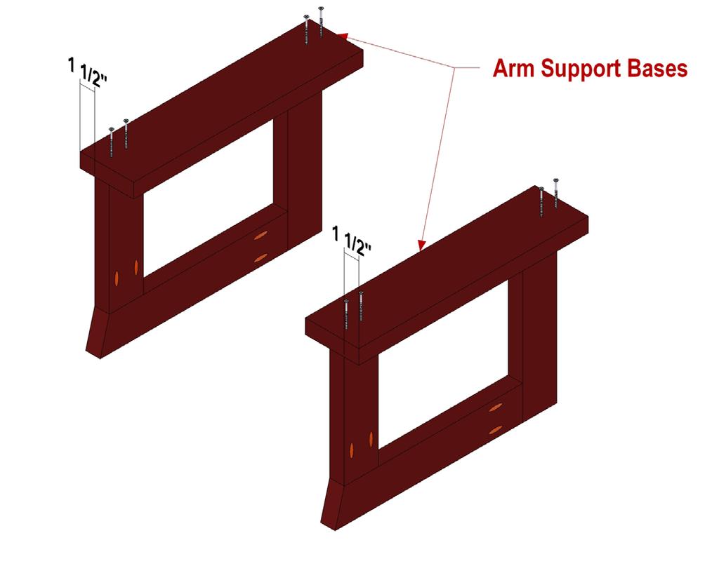 Figure 8 Position the Arm Support Bases as shown in Figure 9 and mark the position of the Arm