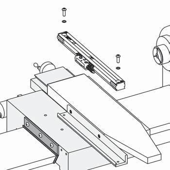 .. Set screw plugged mounting hole locations 5-1/2 Cross Feed Insert the encoder into the spar and seat the encoder into the lip of the spar. Secure in place.