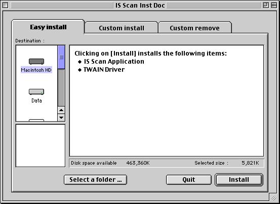 Installing the IS Scan Software 5 Double-click Installer.