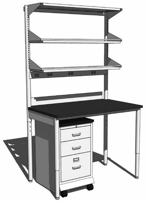 Single-sided Workstation 2" Post Enterprise Workstations Features: Self-supporting workstations