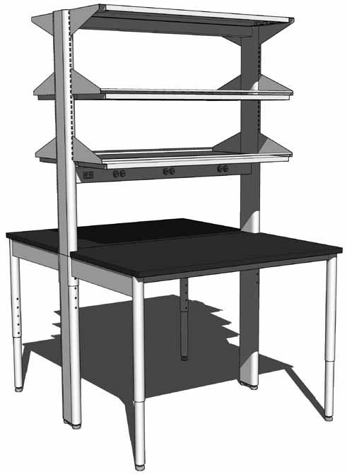 Double-sided Workstation 6" Post Features: Self-supporting workstations Pre-plumbed integrated services May