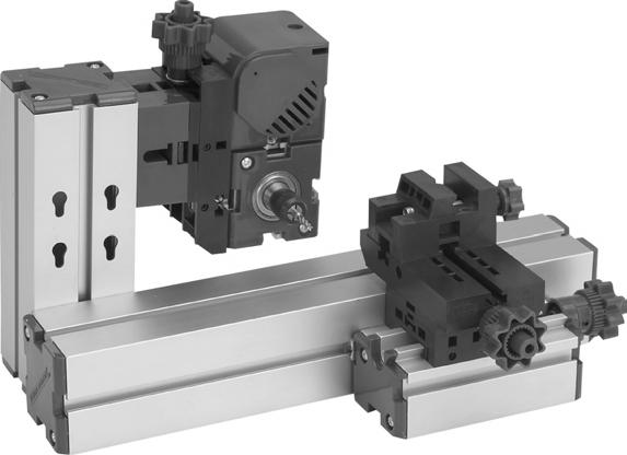 To Assemble A Horizontal Milling Machine: 1. Attach a Large Slide (part #9) to the right end of the Long Machine Bed (part #1). Attach a Small Slide (part #8) to the Large Slide.