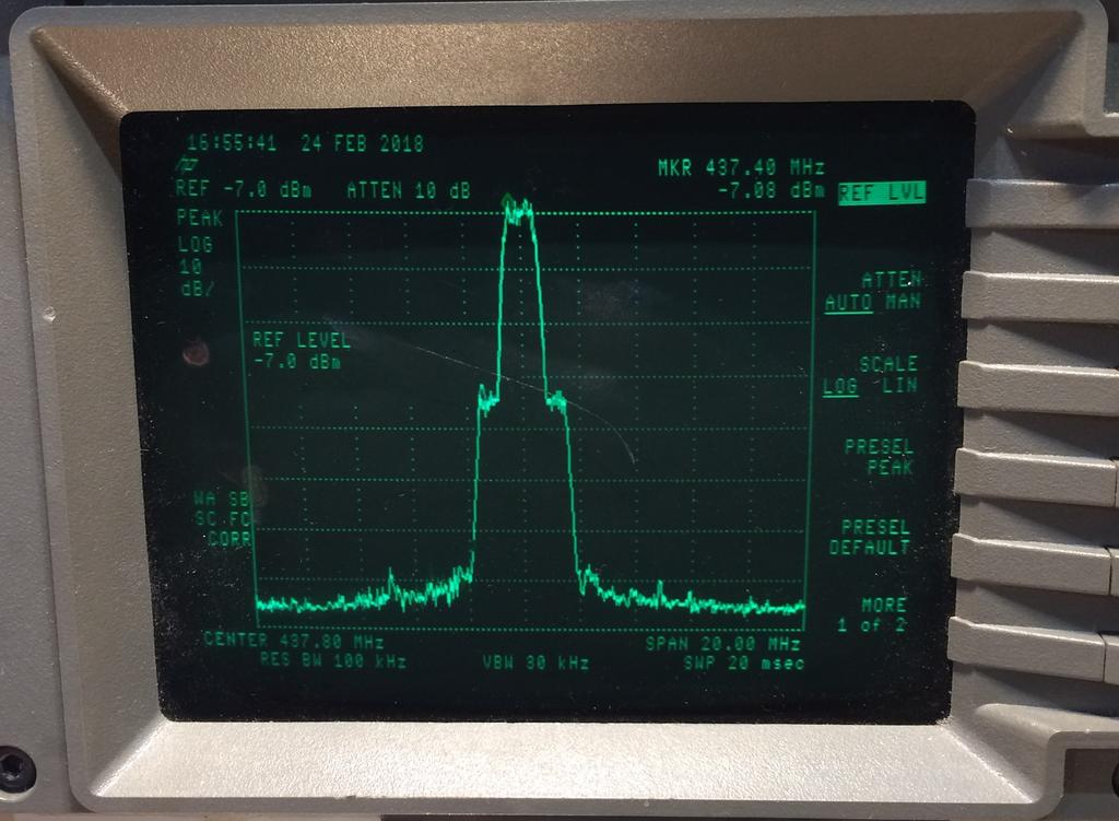 Photo 2 Amplifier spectrum at Idq = 550mA Pout = +27dBm Idq (ma)