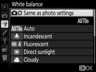 Auto ISO control (mode M): Select On for auto ISO sensitivity control in exposure mode M, Off to use the value selected for ISO sensitivity (mode M).