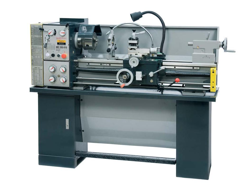 46 HEAVY DUTY PRECISION LATHE LEAD AND SCREW SPINDLE PRECISION CENTRE LATHE NEW WITH MECHANICAL FOOT BRAKE, MACHINE LIGHT AND COOLANT SYSTEM MD 300-910 New Model 2008 with more extensive standard