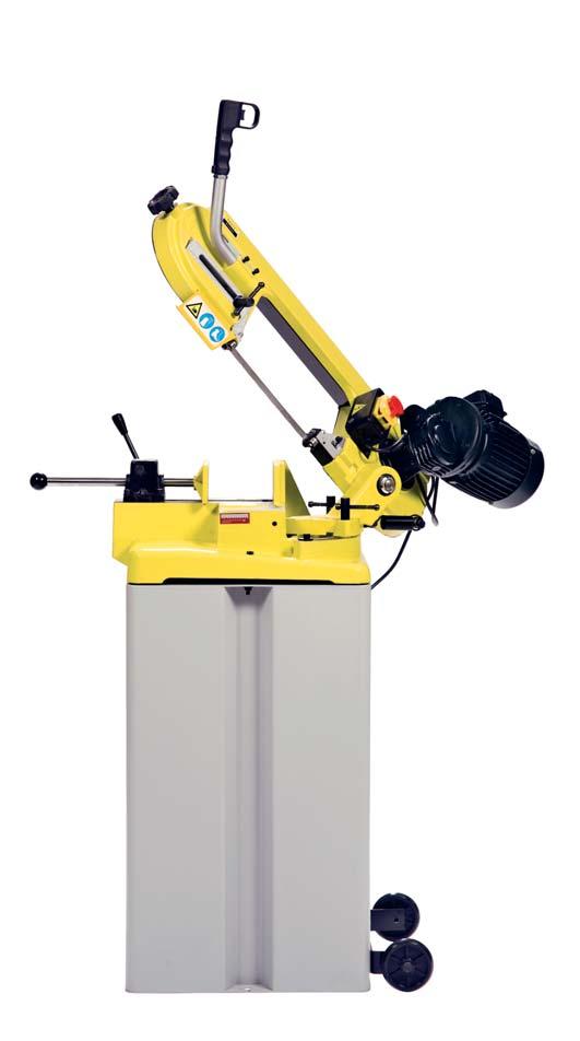 59 METAL BANDSAW BS 150 G I D E A L F O R A S S E M B LY W O R K» Quick-action vice» Manual sawing» Manual cut down» Mitre cuts to 45» Automatic material limit stop» Standard delivered with