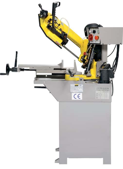 60 METAL BANDSAW BS 170 G NET WEIGHT: 170 KG» Manual or automatic metal cutting» 2 Speed motor» Quick adjusting swivel head» Bandsaw arm pull down via handle» Eletrical switch integrated in handle»