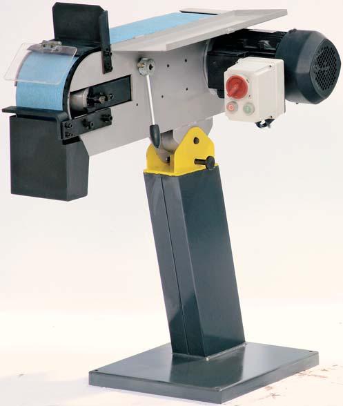 77 METAL BELT GRINDER BSM 150 BSM 150-2 WITH 2 SPEED MOTOR BSM 150» 2 speed motor BSM 150-2» Vibration free running by rubberized drive and guide rollers» Quick adjustment into horizontal/vertical