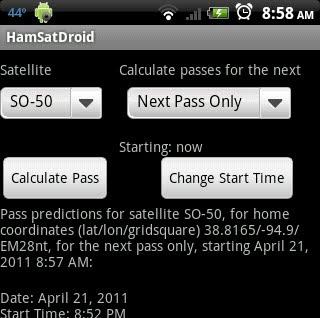 Prediction Software: HamSatDroid: This software predicts future